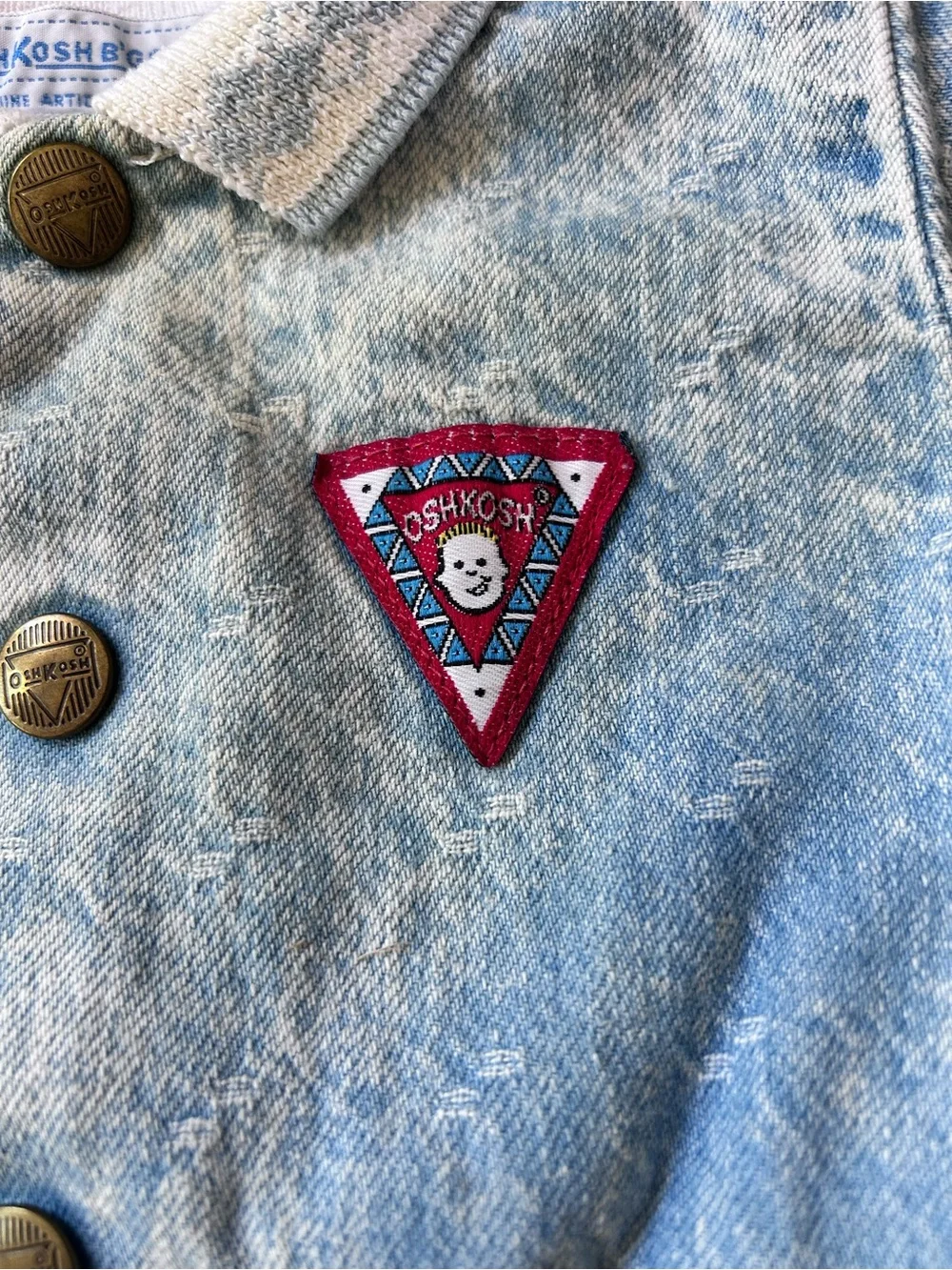 vintage OshKosh B’gosh infant acid-wash denim romper 6-9m